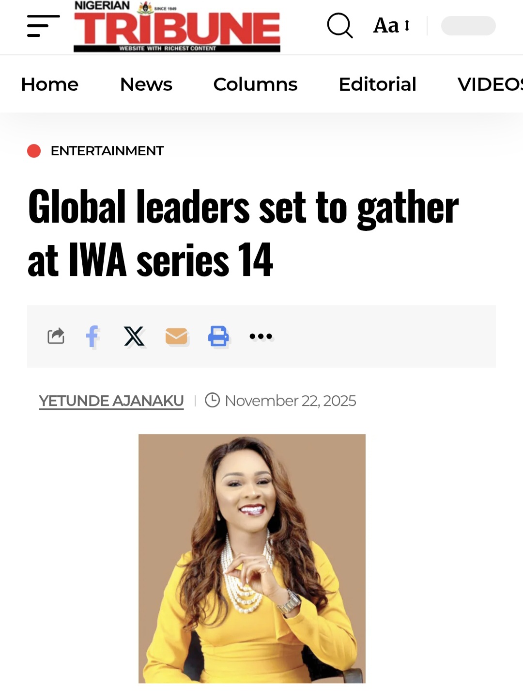 Global Leaders Set to Gather at IWA Series 14